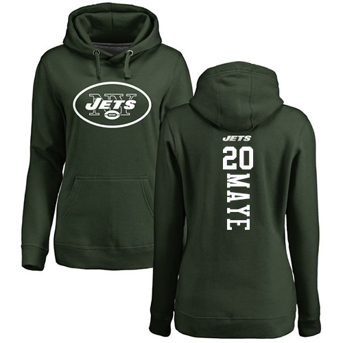 New York Jets Green Women Marcus Maye Backer NFL Football #20 Pullover Hoodie Sweatshirts